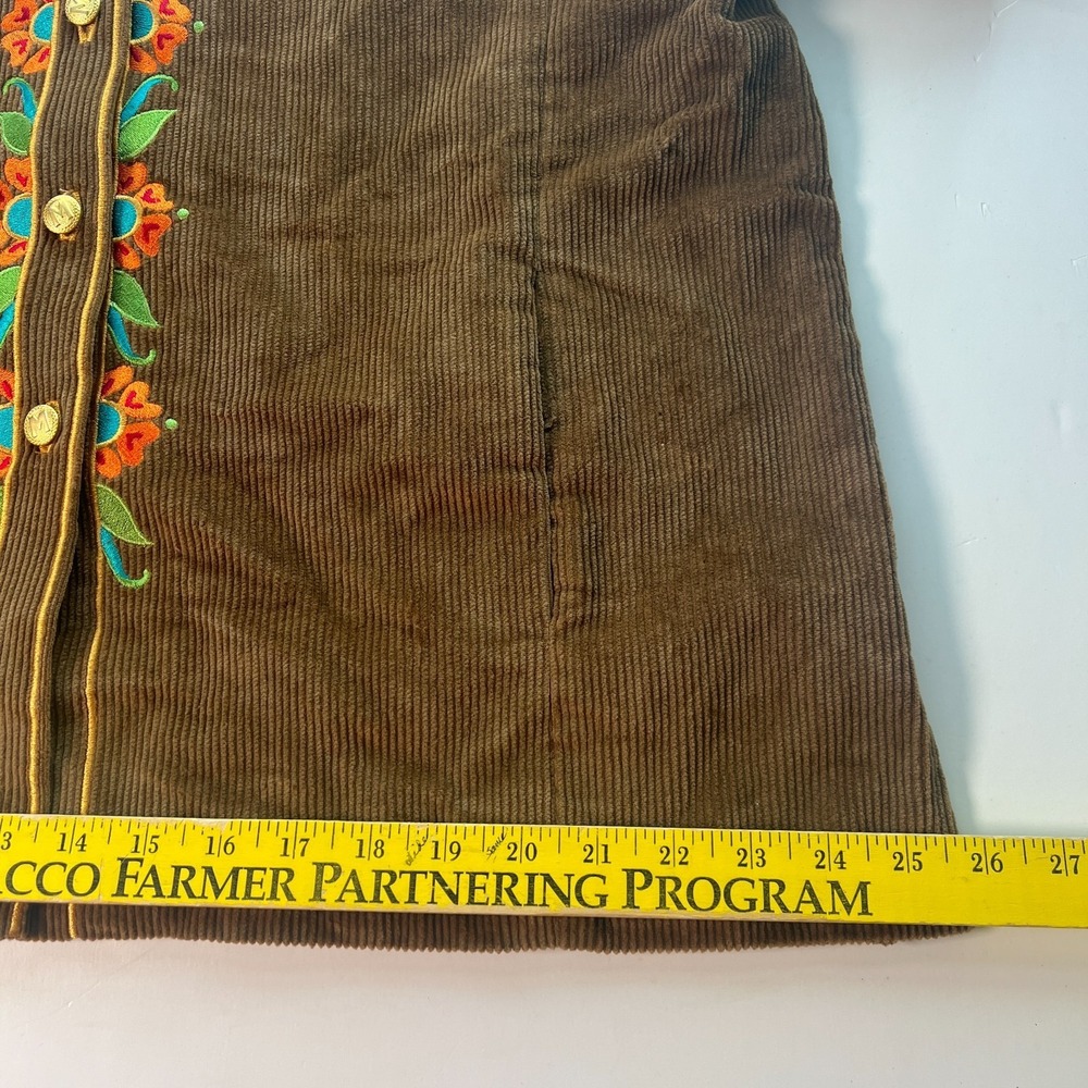 Bob Mackie Women's Shirt Sz XL Large Brown Wearable Art Corduroy Embroidered NWT - Picture 9 of 16